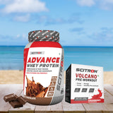 Scitron Advance Whey Milk Chocolate 1kg with Scitron Volcano Pre Workout 150g