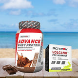 Scitron Advance Whey Milk Chocolate 1kg with Scitron Volcano Pre Workout 150g