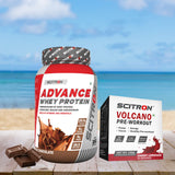 Scitron Advance Whey Milk Chocolate 1kg with Scitron Volcano Pre Workout 150g