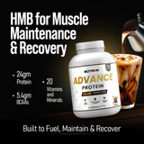Scitron Advance Protein | Yeast Isolate & Whey Blend | 24g per Scoop | HMB | DigeZyme | 20 Vitamins & Minerals | Gut Friendly | Faster Recovery | PDCAAS 1 | 1kg