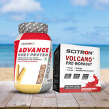 Scitron Advance whey 1kg Kulfi With Scitron Volcano Pre Workout 150g