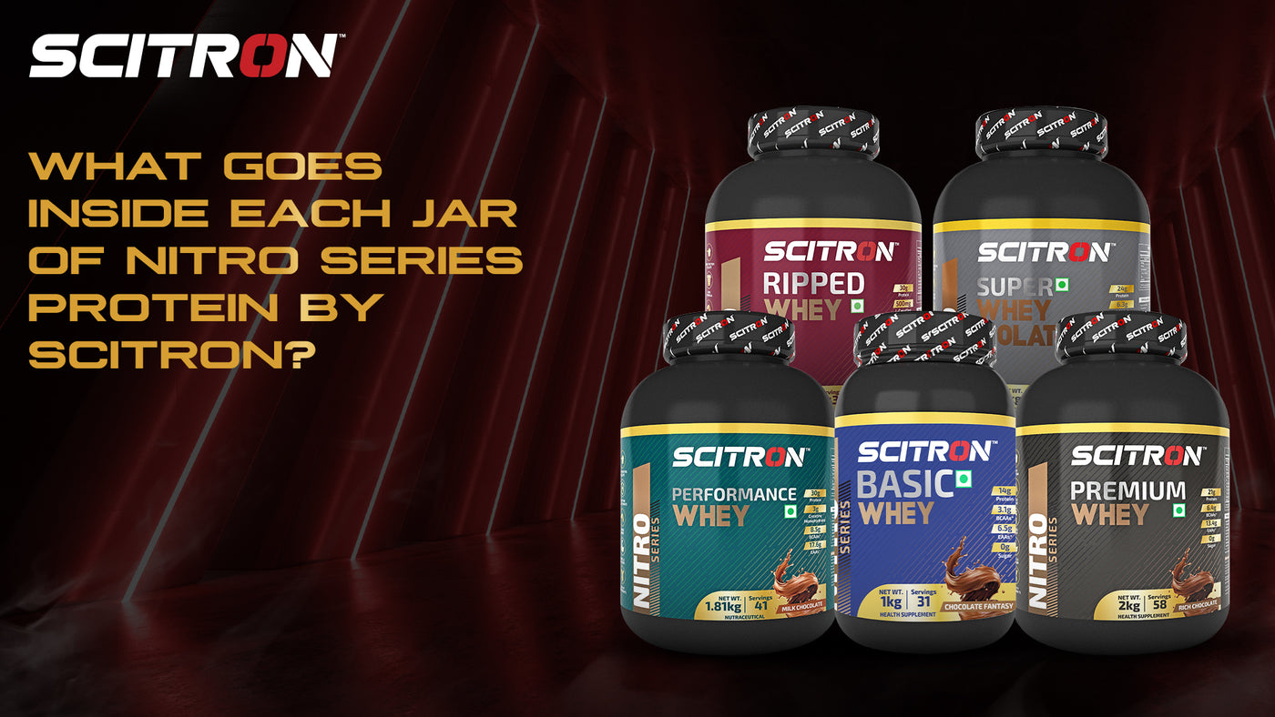What goes inside each jar of Nitro Series Protein by Scitron?