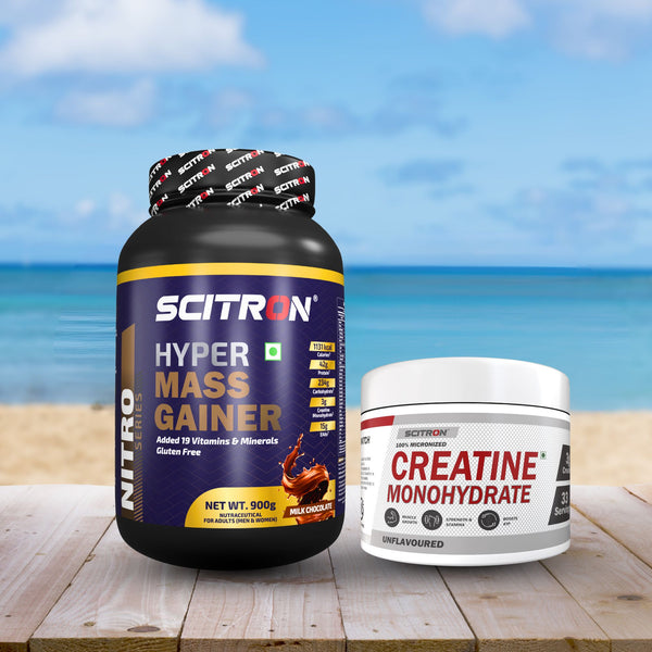 Scitron Nitro Series Hyper Mass Gainer 900g with Creatine Monohydrate 100g