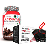 Scitron Advance Whey Protein (1KG) with Volcano Pre-Workout