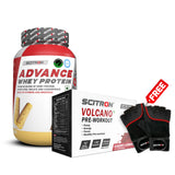 Scitron Advance Whey Protein (1KG) with Volcano Pre-Workout