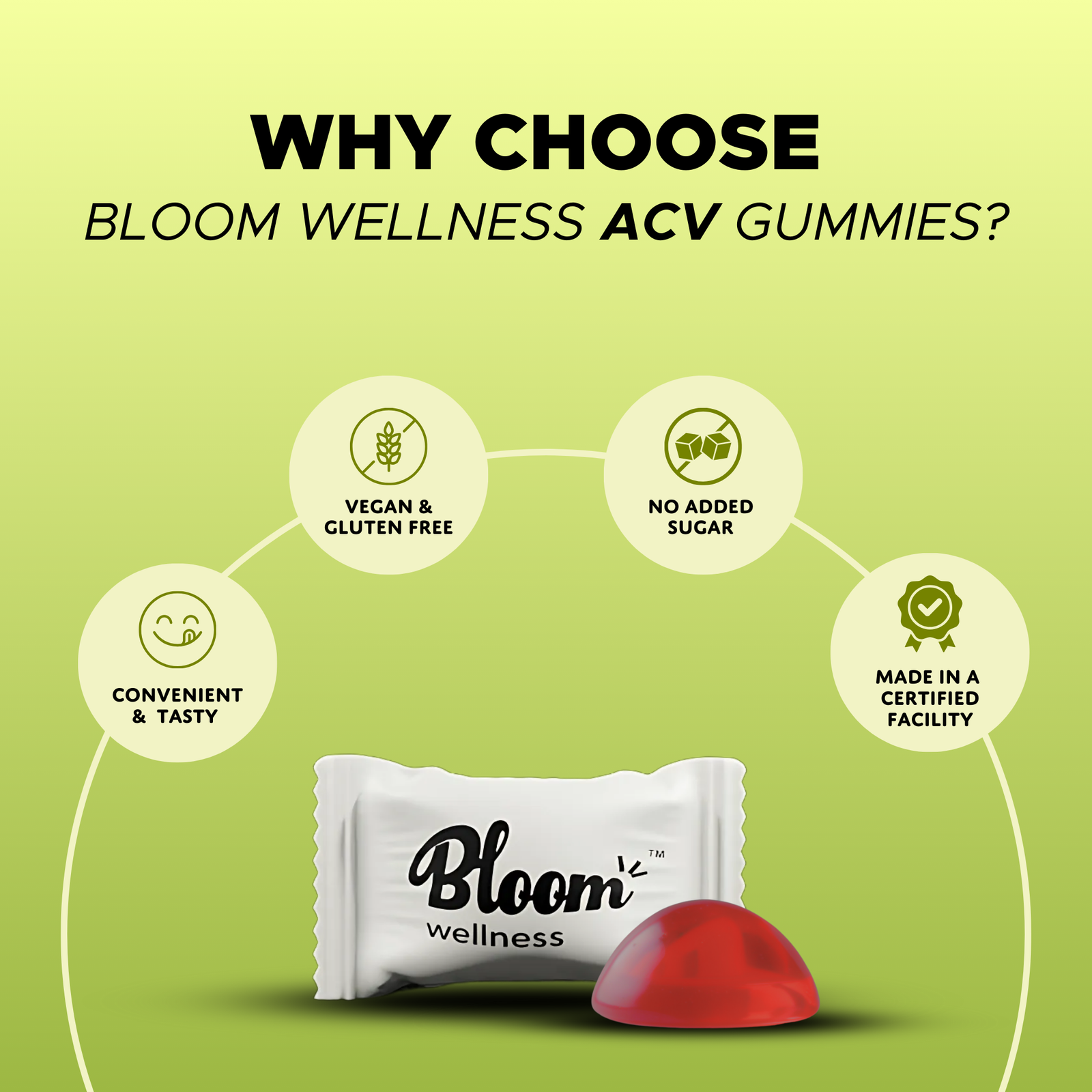 Apple Cider Vinegar Gummies Apple Flavor | 60 Pcs