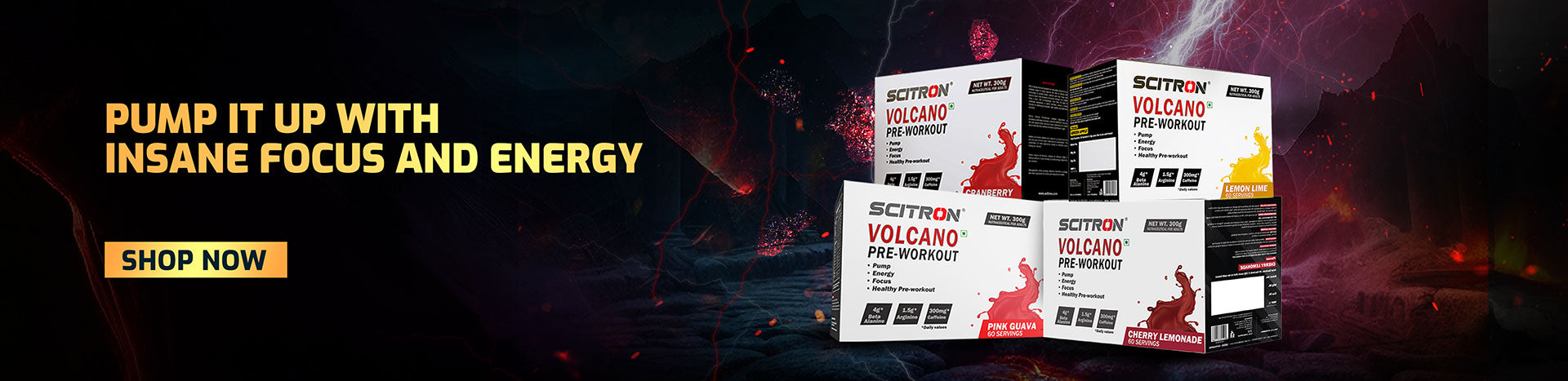 volcano pre workout banner