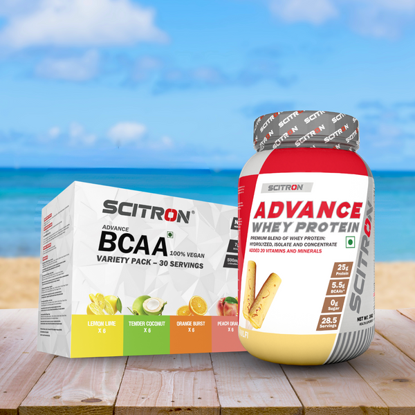 Scitron Advance whey 1kg Kulfi With Scitron Advance BCAA Variety Flavor Variety Pack