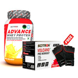 Scitron Advance Whey Protein (1KG) with Volcano Pre-Workout