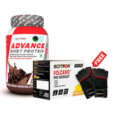 Scitron Advance Whey Protein (1KG) with Volcano Pre-Workout