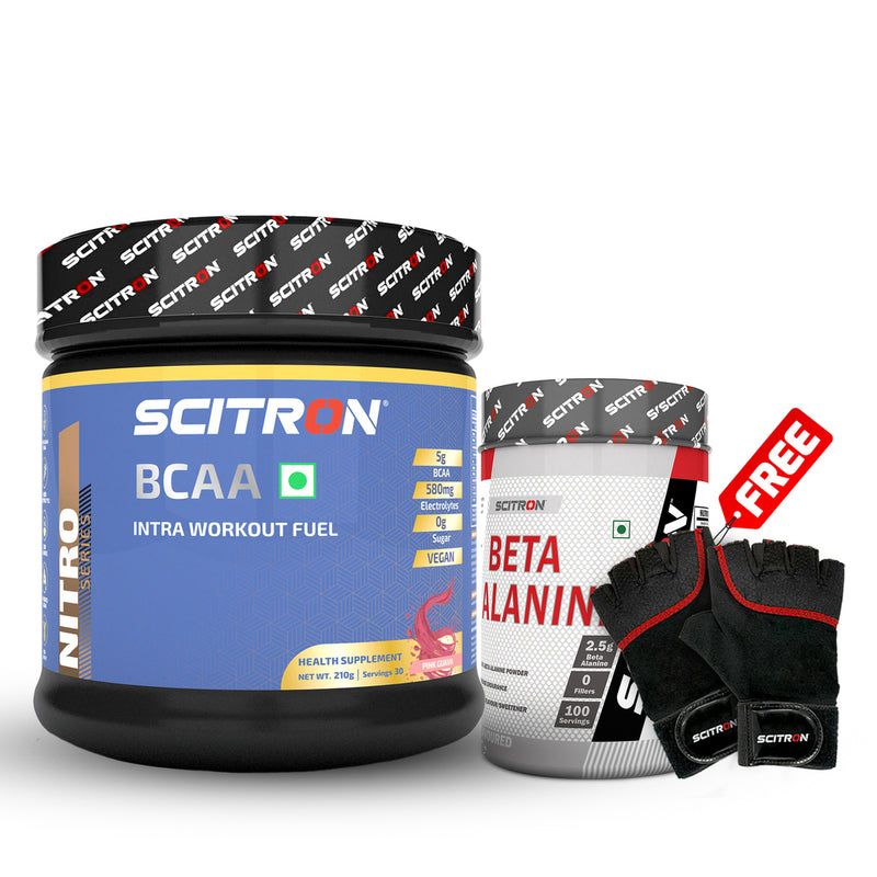 Scitron Nitro Series Vegan BCAA Intra Workout Fuel with Beta Alanine ( Intra Workout Combo)