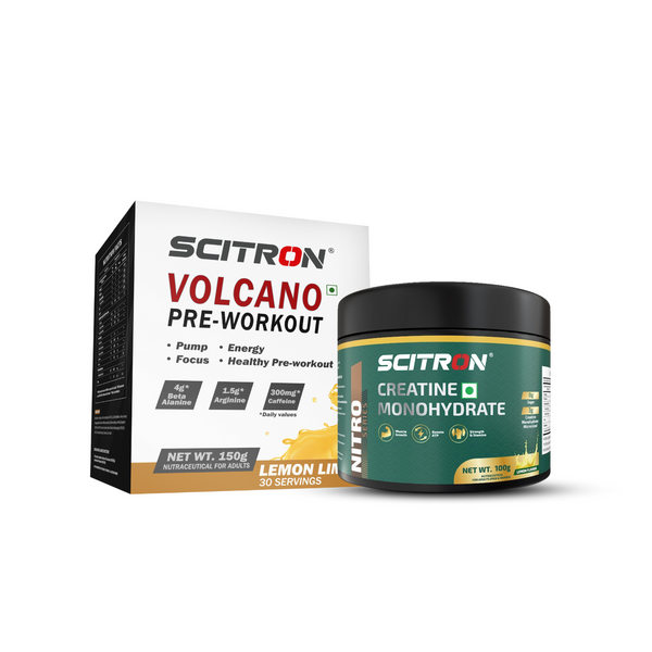 Creatine Monohydrate Lemon with Volcano Pre workout