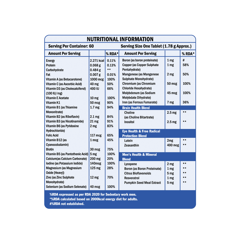 Men's Daily Multi-Vitamin Tablets