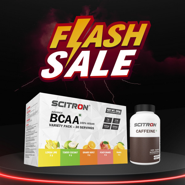 Advanced 100% VEGAN BCAA Variety Pack - 5 Flavours + Caffeine 100 Caps