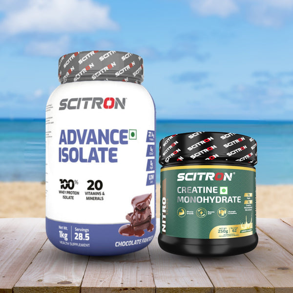 Scitron Advance Isolate 1 KG - Chocolate Fantasy with Scitron Nitro Series Creatine - Lemon - 250g