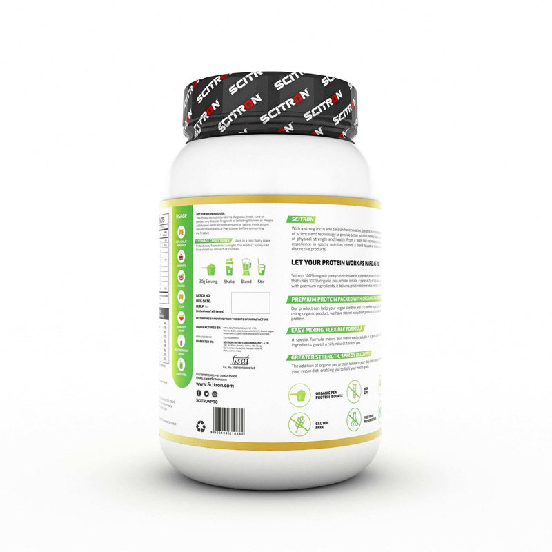 100% Organic Pea Protein (Unflavoured, 0 Sugar, 4.7g Bcaa, 25g Protein)