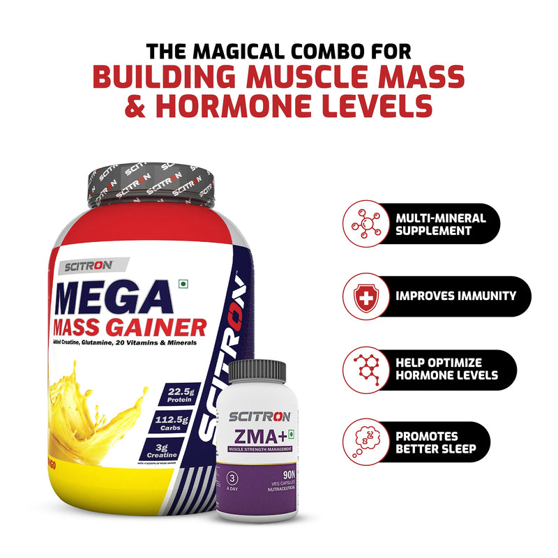Mega Mass Gainer with 20 Vitamins and minerals